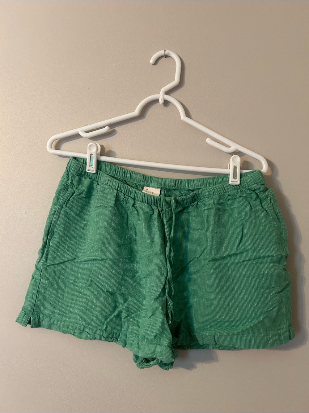 a new day Green Linen-Blend Drawstring Shorts